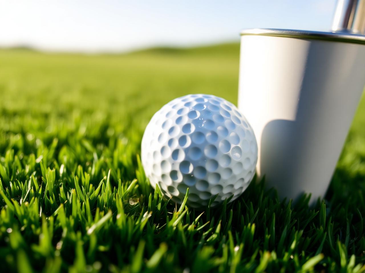 Golf ball on green